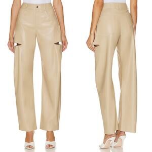 NWT Lamarque Faleen Faux Leather Wide Leg Pants in‎ Wheat Size 29